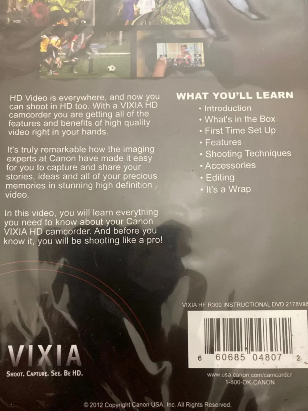 Canon VIXIA HF R300 Instructional Video DVD 2178V982 NEW